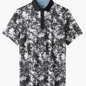 Rhone Jungle Sleet Gray Floral Camo Performance Golf Polo Size Large $108